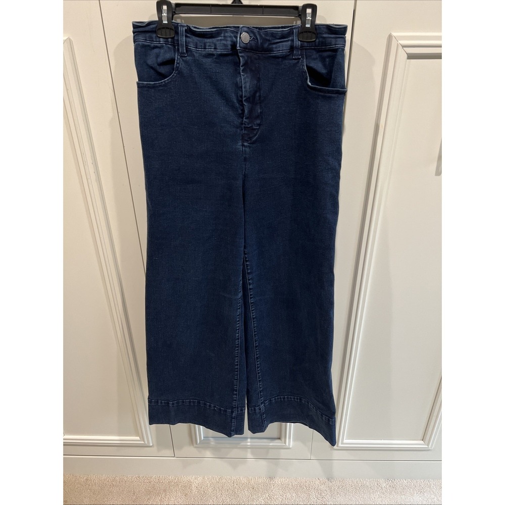 Universal Standard Carrie High Rise Wide Leg Blue Jeans Dark Wash
